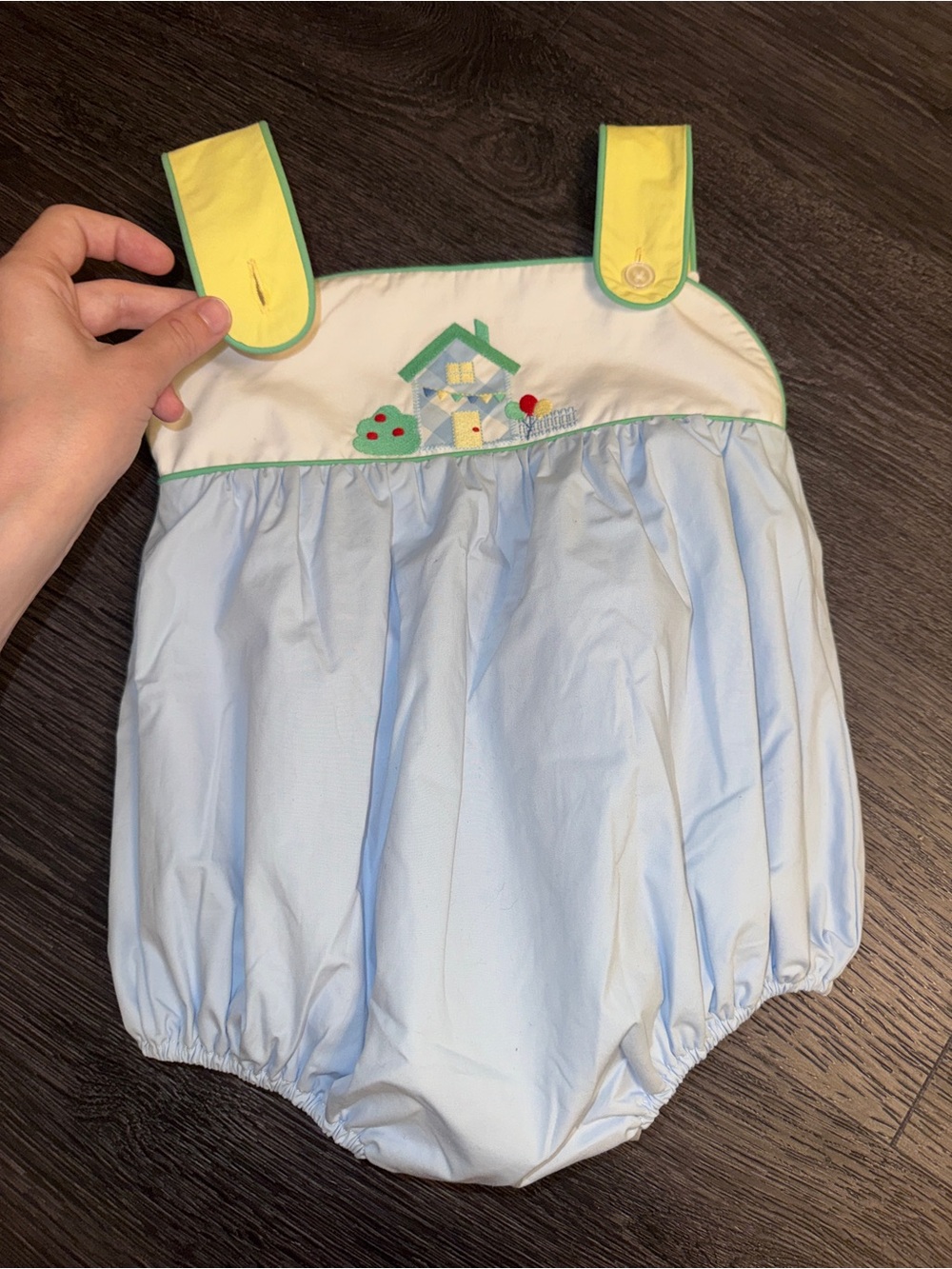 Toddler Bany Vintage Style Button Bubble Romper with House Appliqués 3T EUC - Picture 9 of 10